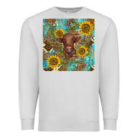 Dove Grey western highland cow Premium Sweatshirt - BarkalooDesign