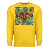 Lemon western highland cow Premium Sweatshirt - BarkalooDesign