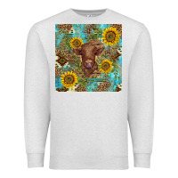 Oatmeal Heather western highland cow Premium Sweatshirt - BarkalooDesign