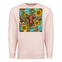 Pale Pink western highland cow Premium Sweatshirt - BarkalooDesign
