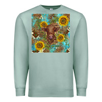 Seafoam western highland cow Premium Sweatshirt - BarkalooDesign