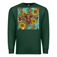Sports Green western highland cow Premium Sweatshirt - BarkalooDesign