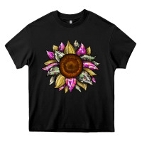 Black sunflower camouflage Heavy Core Tee - JahusDesignShop