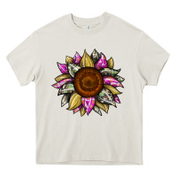 Cream sunflower camouflage Heavy Core Tee - JahusDesignShop