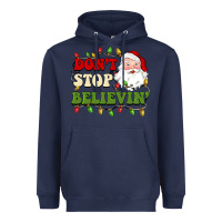 Navy don't stop believin Heavyweight Hoodie - BarkalooDesign