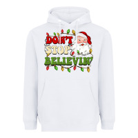 White don't stop believin Heavyweight Hoodie - BarkalooDesign