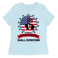 Baby Blue DONALD TRUMP 2016 WE SHALL OVERCOMB Ladies Tee - Bettercallsaul
