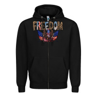 Black freedom Zipper Hoodie - RacoonDesign
