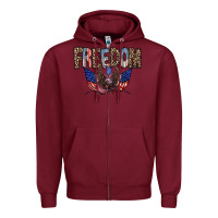 Burgundy freedom Zipper Hoodie - RacoonDesign