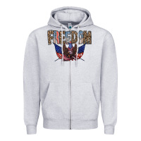 Heather Grey freedom Zipper Hoodie - RacoonDesign