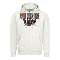 Oatmeal Heather freedom Zipper Hoodie - RacoonDesign