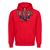 Red freedom Zipper Hoodie - RacoonDesign
