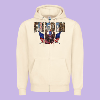 Freedom Zipper Hoodie Designed By Racoondesign