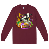 Burgundy holstein mardi gras Long Sleeve Tee - OliviaCreatesArt