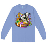 Colony Blue holstein mardi gras Long Sleeve Tee - OliviaCreatesArt