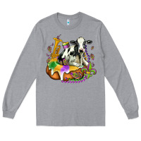 Heather Grey holstein mardi gras Long Sleeve Tee - OliviaCreatesArt
