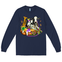Navy holstein mardi gras Long Sleeve Tee - OliviaCreatesArt