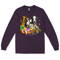 Plum holstein mardi gras Long Sleeve Tee - OliviaCreatesArt