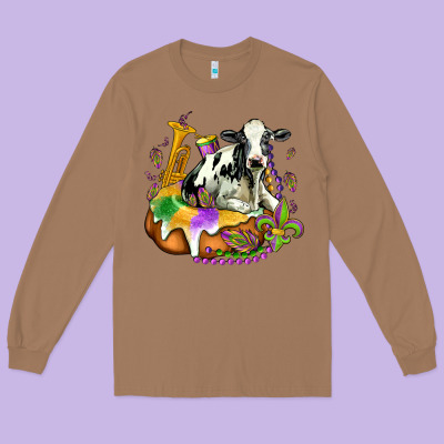 Holstein Mardi Gras Long Sleeve Tee Designed By Oliviacreatesart