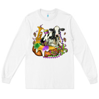 White holstein mardi gras Long Sleeve Tee - OliviaCreatesArt
