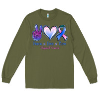Army Green Peace Love Cure Thyroid Cancer Long Sleeve Tee - Jasminsmagicworld