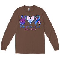 Chestnut Peace Love Cure Thyroid Cancer Long Sleeve Tee - Jasminsmagicworld