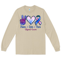 Mushroom Peace Love Cure Thyroid Cancer Long Sleeve Tee - Jasminsmagicworld