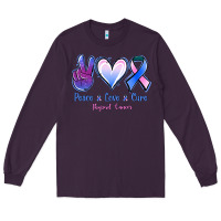 Plum Peace Love Cure Thyroid Cancer Long Sleeve Tee - Jasminsmagicworld