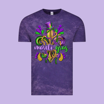 Mardi Gras Fleur De Lis Vintage Tee Designed By Cowgirlartshop