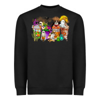 Black Halloween Western Boo Coffee Cups Heavyweight Sweatshirt - CowhideDigitalArt
