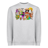 Heather Grey Halloween Western Boo Coffee Cups Heavyweight Sweatshirt - CowhideDigitalArt