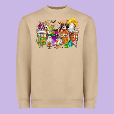 Halloween Western Boo Coffee Cups Heavyweight Sweatshirt Designed By Cowhidedigitalart