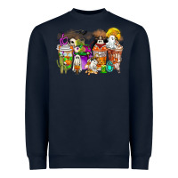 Navy Halloween Western Boo Coffee Cups Heavyweight Sweatshirt - CowhideDigitalArt