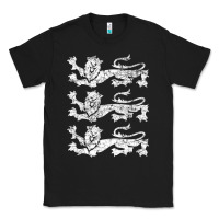 Black Retro Three England Lions Vintage Souvenir Classic Tee - trangStudio