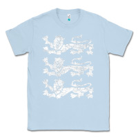 Dusty Blue Retro Three England Lions Vintage Souvenir Classic Tee - trangStudio