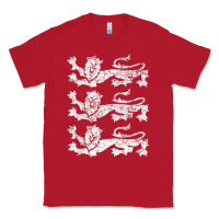 Red Retro Three England Lions Vintage Souvenir Classic Tee - trangStudio