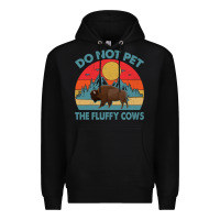 Black Do Not Pet The Fluffy Cows Vintage Premium Hoodie - trangStudio