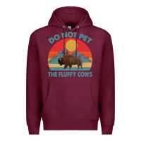 Burgundy Do Not Pet The Fluffy Cows Vintage Premium Hoodie - trangStudio