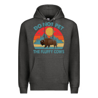 Charcoal Heather Do Not Pet The Fluffy Cows Vintage Premium Hoodie - trangStudio