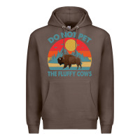 Coffee Do Not Pet The Fluffy Cows Vintage Premium Hoodie - trangStudio
