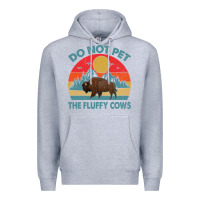 Heather Grey Do Not Pet The Fluffy Cows Vintage Premium Hoodie - trangStudio