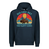 Navy Do Not Pet The Fluffy Cows Vintage Premium Hoodie - trangStudio