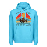Ocean Blue Do Not Pet The Fluffy Cows Vintage Premium Hoodie - trangStudio