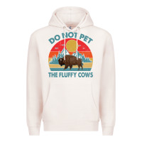 Pale Pink Do Not Pet The Fluffy Cows Vintage Premium Hoodie - trangStudio