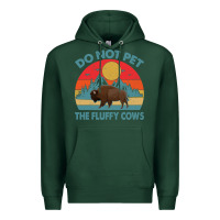 Sports Green Do Not Pet The Fluffy Cows Vintage Premium Hoodie - trangStudio