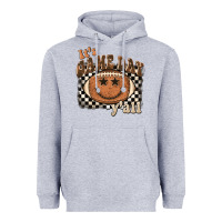 Heather Grey it's game day y'all football smiley face Heavyweight Hoodie - BarkalooDesign