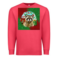 Cardinal christmas raccoon Premium Sweatshirt - BarkalooDesign