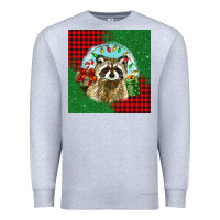 Heather Grey christmas raccoon Premium Sweatshirt - BarkalooDesign