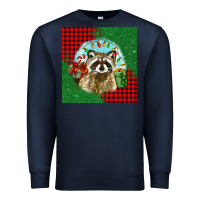 Navy christmas raccoon Premium Sweatshirt - BarkalooDesign
