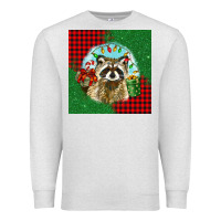 Oatmeal Heather christmas raccoon Premium Sweatshirt - BarkalooDesign